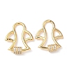Brass Micro Pave Clear Cubic Zirconia Screw Carabiner Lock Charms KK-Z118-06G-07-1