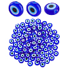 2Strands Handmade Evil Eye Lampwork Beads Strands LAMP-HY0001-14-1