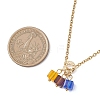 3 Cube Faceted Glass Pendant 304 Stainless Steel Cable Chain Necklaces for Women NJEW-JN05711-01-3