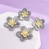 Flower Brass Dangle Stud Earrings EJEW-H158-11GP-3