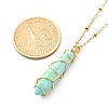 Double Pointed Synthetic Turquoise Pendant Necklace NJEW-JN03720-01-4