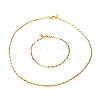 304 Stainless Steel Venetian Chain Necklaces & Bracelet Set SJEW-JS01216-1