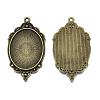 Tibetan Style Alloy Pendant Cabochon Settings TIBEP-R304-016AB-LF-3