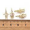 Brass Micro Pave Cubic Zirconia Pendants KK-D339-02G-10-3