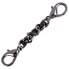 1Pc Black PU Leather Alloy Crub Chain Purse Strap Extenders for Purse Making PURS-CL0001-10C-1