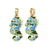 Sea Animals Brass Enamel Pendants KK-F917-01B-02-1