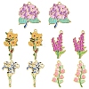 10Pcs 5 Styles Light Gold Plated Alloy Enamel Pendants ENAM-FS0001-87-1