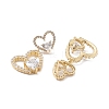 Heart Clear Cubic Zirconia Stud Earrings EJEW-M216-05G-1