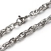 304 Stainless Steel Rope Chain Necklaces NJEW-O058-17-3