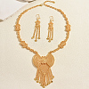 Vintage Alloy Hollow Bowknot Tassel Earrings & Necklaces Sets for Women XI4040-5