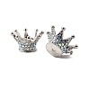 Alloy Rhinestone Crown Beads FIND-NH0001-19P-2