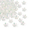 50Pcs Transparent Electroplate Glass Bead Caps EGLA-YW0007-17E-1