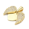 Brass Micro Pave Cubic Zirconia Open and Close Pendants KK-A282-05B-G-2