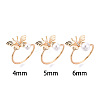 Butterfly Shape Brass Micro Pave Clear Cubic Zirconia Cuff Ring Settings KK-T076-50G-4