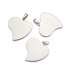 201 Stainless Steel Heart Stamping Blank Tag Pendants STAS-S030-13-2