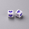 White Opaque Acrylic Beads MACR-T038-12E-2