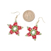 Electroplate Glass Beads Star Dangle Earrings EJEW-TA00667-4