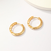 Elegant Stainless Steel Clear Cubic Zirconia Hoop Earrings OV8989-1