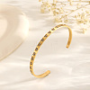 304 Stainless Steel Pave Heart Clear Cubic Zirconia Open Cuff Bangles for Women WG7A2FA-01-1