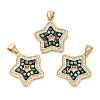 Star Rack Plating Brass Cubic Zirconia Pendants KK-K385-050G-2