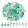 60Pcs 3 Styles Natural Green Aventurine Nuggets Connector Charms PALLOY-HS00001-1