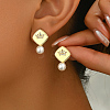 Elegant Brass Imitation Pearl Stud Earrings Women's Daily Jewelry DV0468-7-7