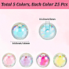 125Pcs 5 Colors Transparent Acrylic Beads TACR-PA0001-25-2