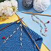 Glass & Acrylic Beaded Knitting Row Counter Chains HJEW-AB00549-5