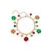 Christmas Alloy Rolo Chain Charm Bracelets WGBF40A-02-2