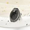 Natural Obsidian Adjustable Rings RJEW-I108-01AS-17-3