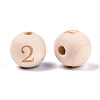 Unfinished Natural Wood European Beads WOOD-S045-141A-2-2