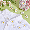 12Pcs White Daisy Enamel Pins JEWB-PH0001-49A-4