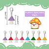 16Pcs 8 Colors Mushroom Opaque Resin Pendant Stitch Markers HJEW-NB00039-2