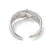 Non-Tarnish 304 Stainless Steel Mushroom Open Cuff Ring for Women RJEW-K245-29P-2