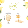 20Pcs Leaf 304 Stainless Steel Stud Earring Findings STAS-UN0058-05-3