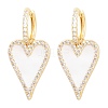 Valentine's Day Heart Brass Micro Pave Clear Cubic Zirconia Hoop Earrings EJEW-Z164-10G-03-4