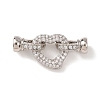 Brass Micro Pave Clear Cubic Zirconia Fold Over Clasps KK-D259-02B-P-1