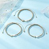 3Pcs Natural Cultured Freshwater Pearl & Brass & 304 Stainless Steel Beads Braided Bead Bracelets for Women BJEW-JB13108-1