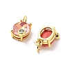 Oval Brass Micro Pave Cubic Zirconia Pendants KK-L237-020G-03-3