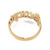 Ion Plating(IP) 304 Stainless Steel Constellation Open Cuff Ring for Women RJEW-C097-01G-05-3