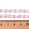 Transparent Electroplate Glass Beads Strands EGLA-N023-6x8mm-A03-4