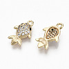 Brass Micro Pave Clear Cubic Zirconia Charms RJEW-T063-33G-NF-2