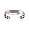 304 Stainless Steel Bangles BJEW-G624-01AS-2