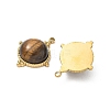 304 Stainless Steel & Natural Tiger Eye Pendants SA-CBA11D7-05G-2