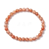 Natural Orange Calcite Beads Stretch Bracelets for Women Men BJEW-JB11354-2