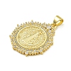 Rack Plating Brass Pave Cubic Zirconia Pendants KK-U029-06G-2