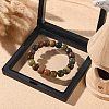 Bodhi Wood Column Beaded Stretch Bracelet for Women BJEW-YW0001-04B-1