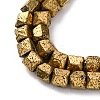 Electroplated Natural Lava Rock Beads Strands G-A256-D01-01G-2