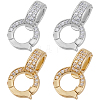 12Pcs 2 Colors Brass Micro Pave Clear Cubic Zirconia Fold Over Clasps KK-BBC0018-86-1