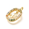 Brass Micro Pave Cubic Zirconia Pendants ZIRC-P123-01G-K02-2